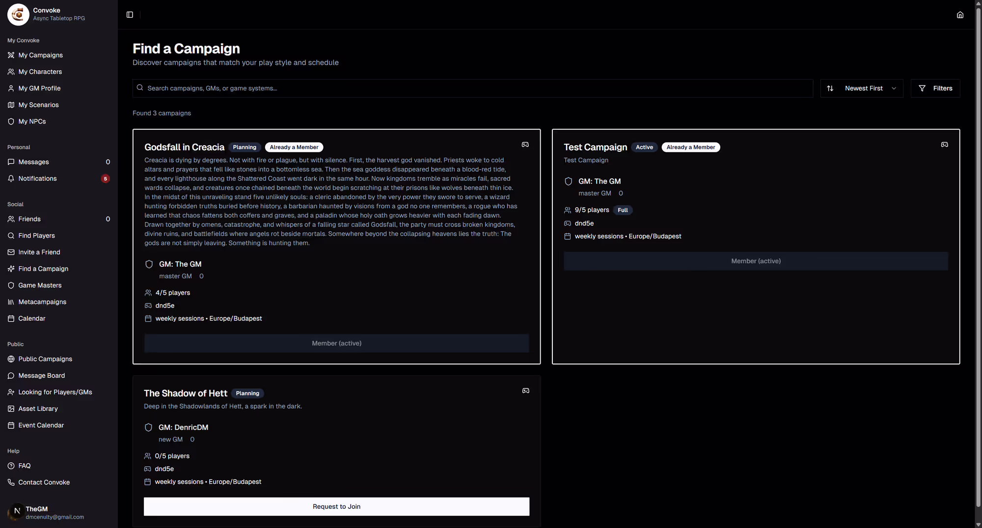 Browse Available Campaigns