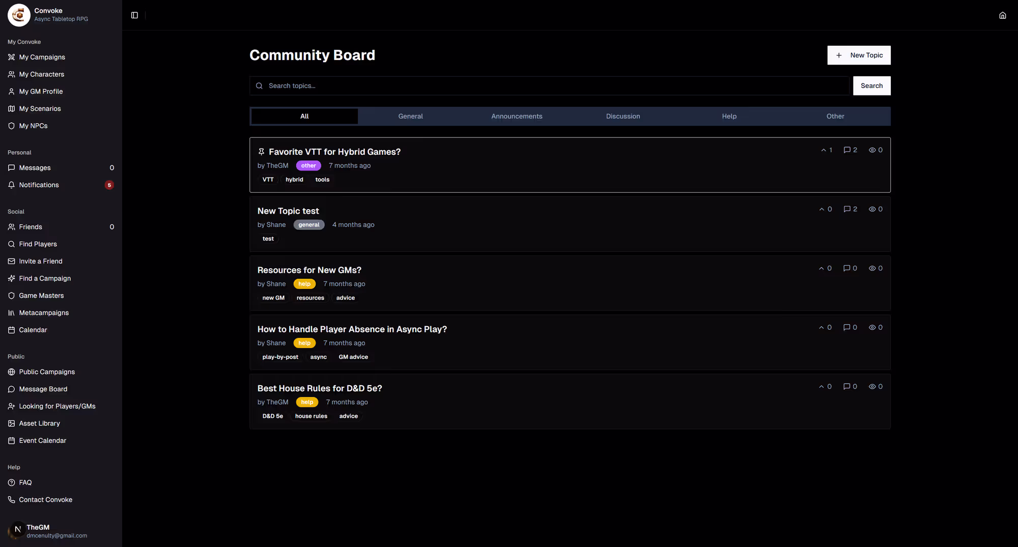 Open the Message Board