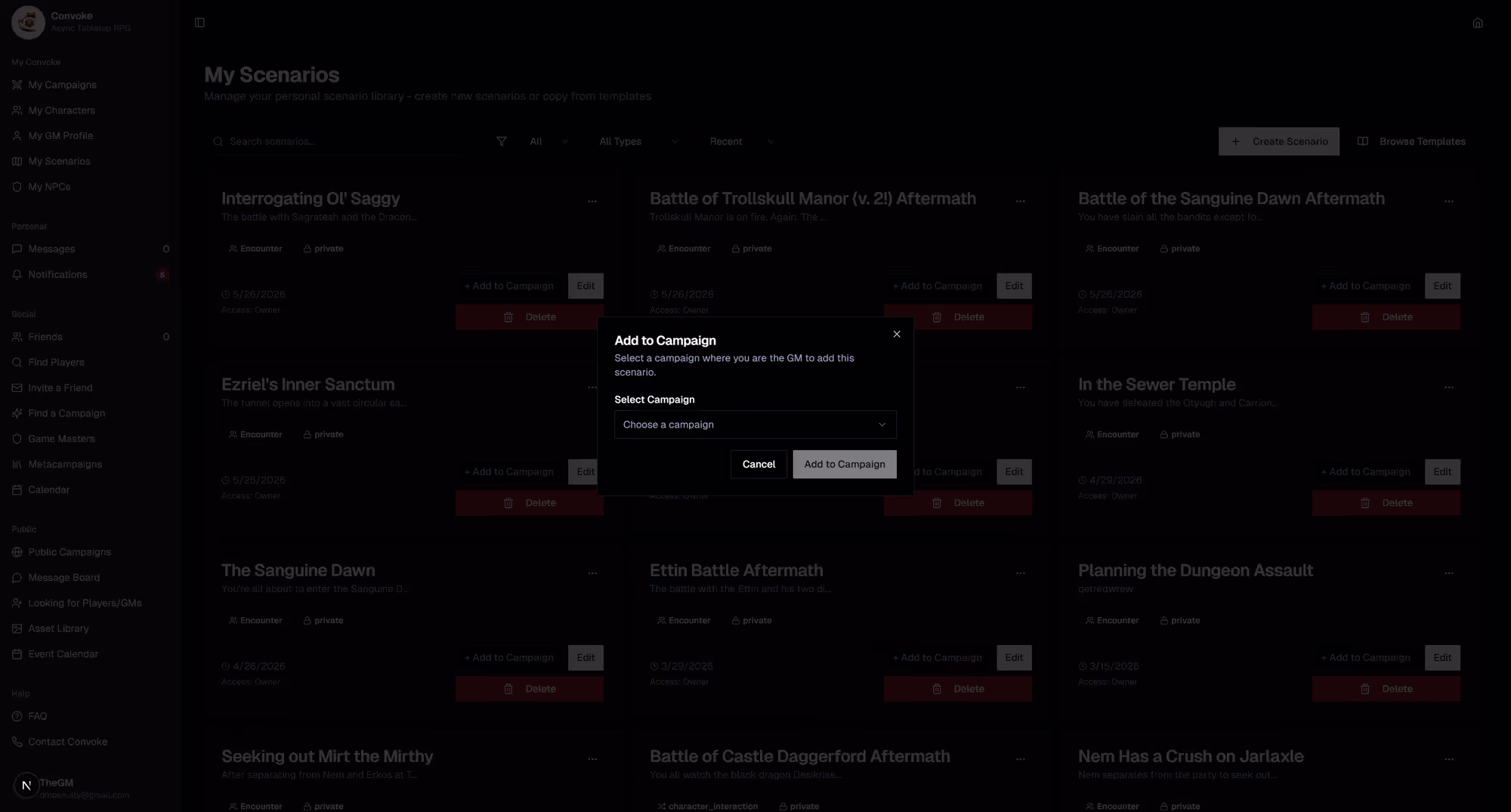 Add scenario to campaign