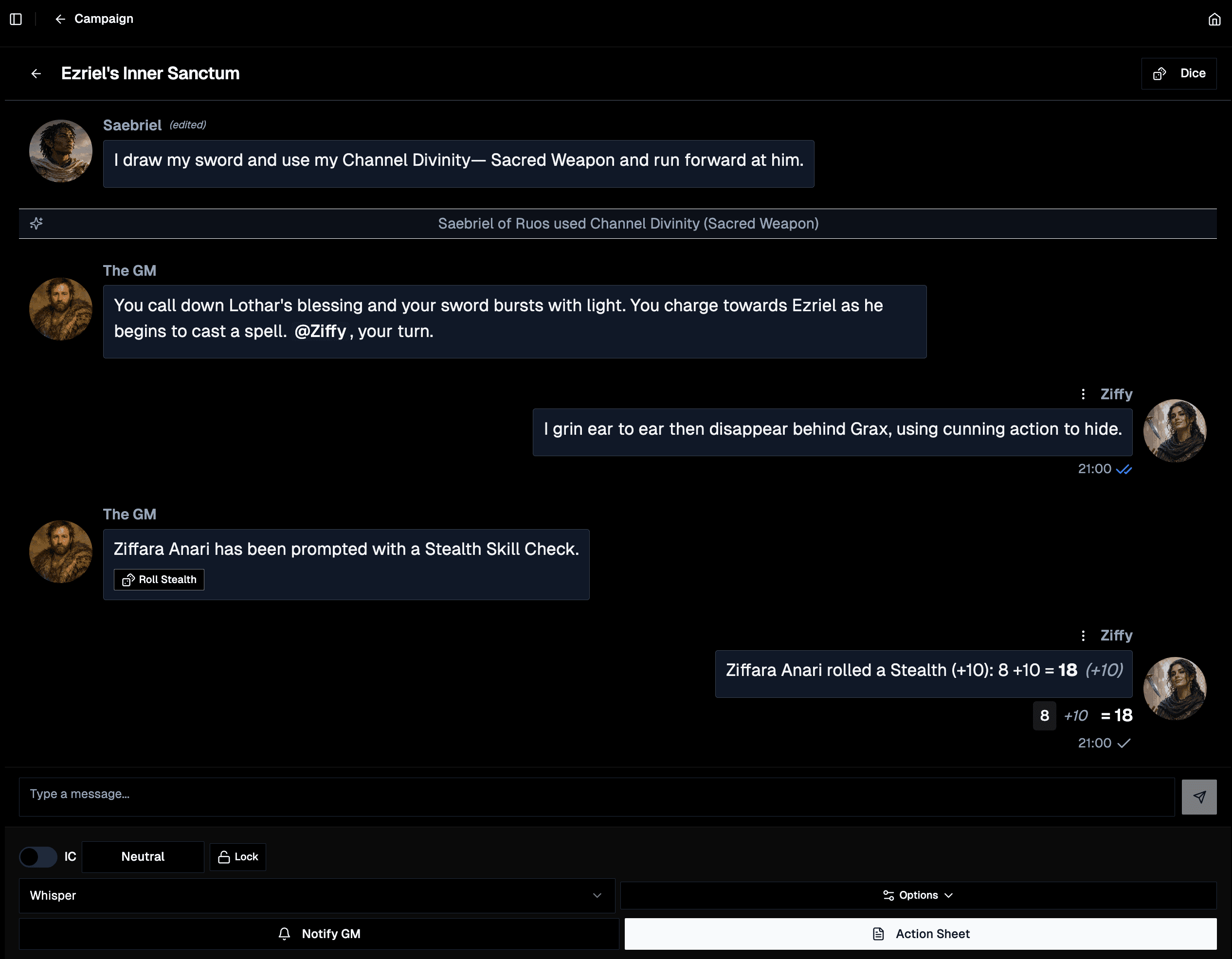 A chat that sounds like a table