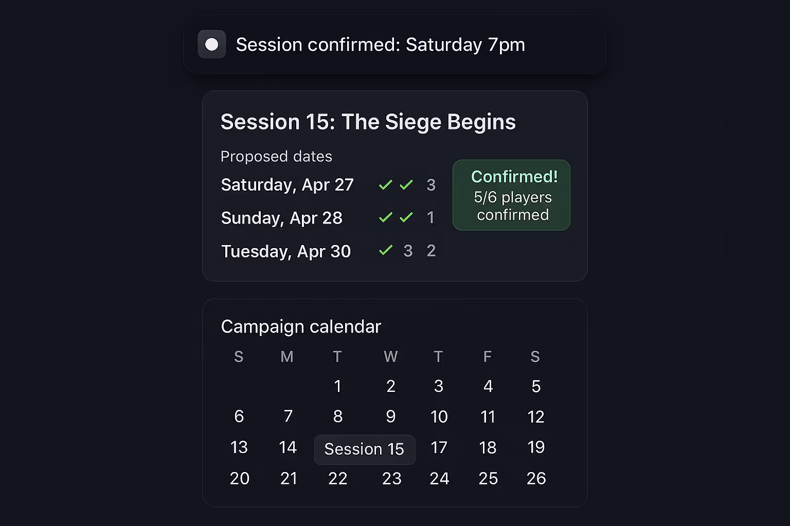 Schedule the next session in under a minute.