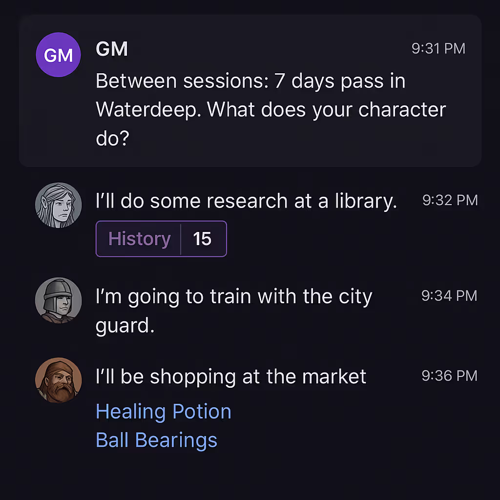 Downtime activities