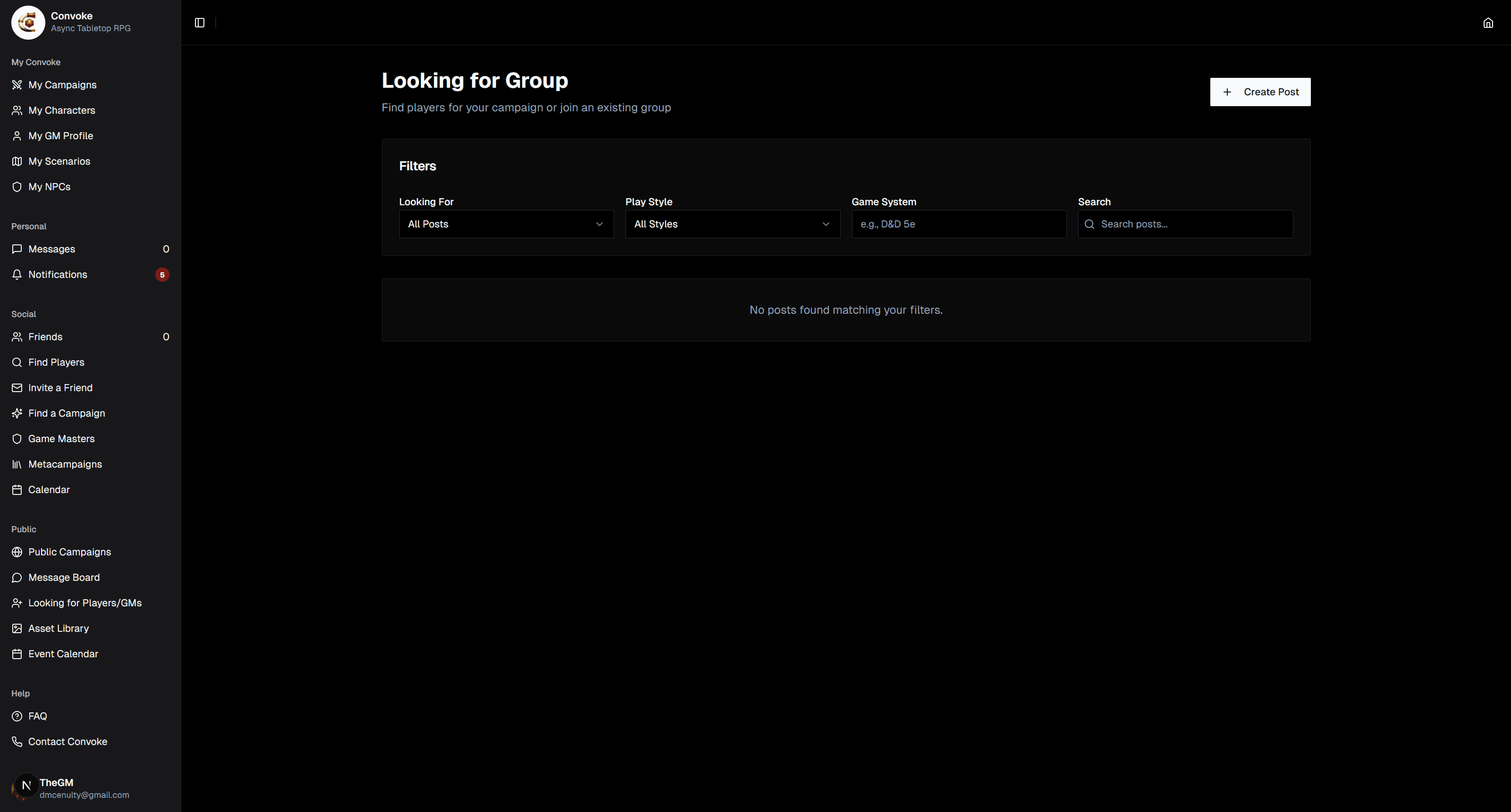 Browse Public Campaigns & LFG