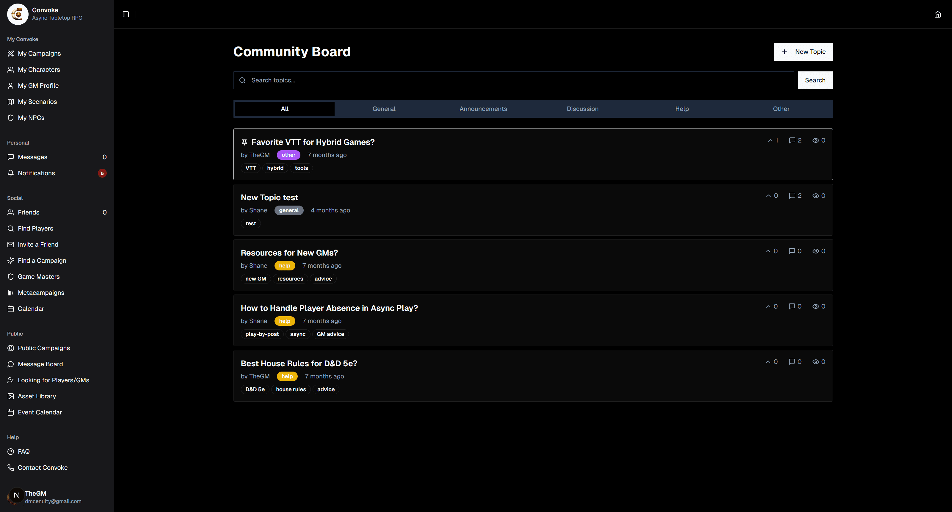 Open the Message Board