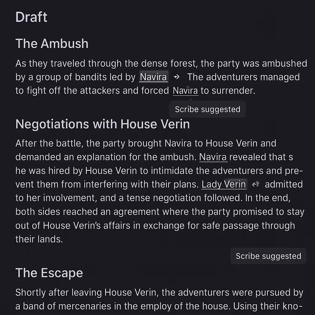 2. Scribe drafts a recap